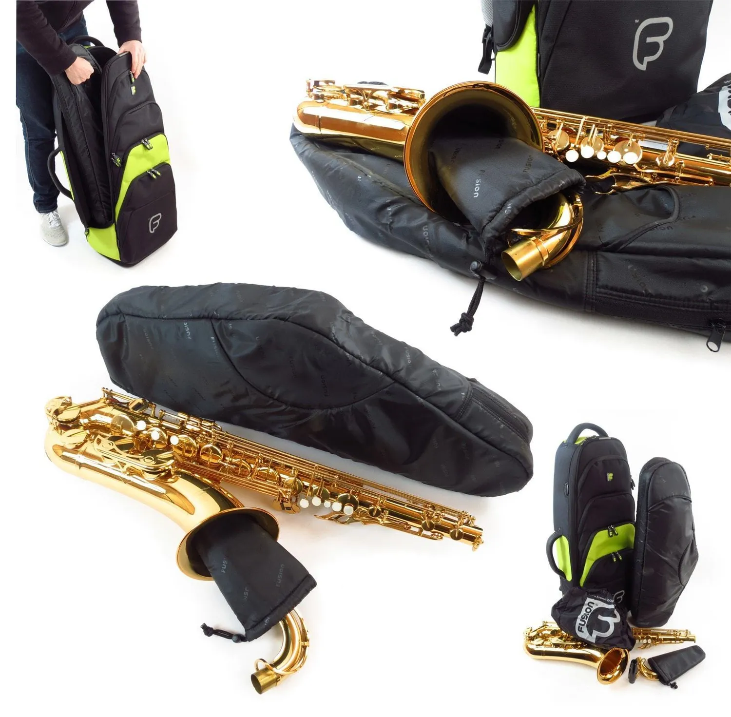 Fusion Bags Tenor Saxophone housse noire avec pochette de bocal
