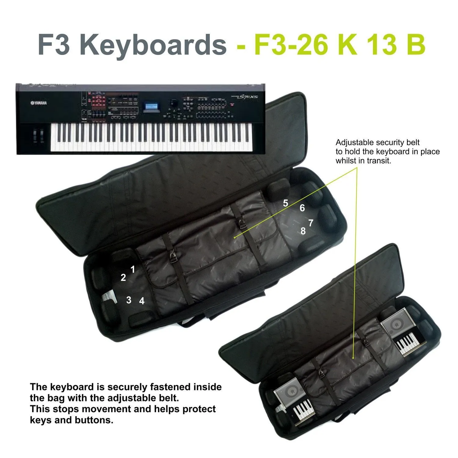 Fusion Bags Keyboard 13 housse clavier 76-88 touches à roulettes