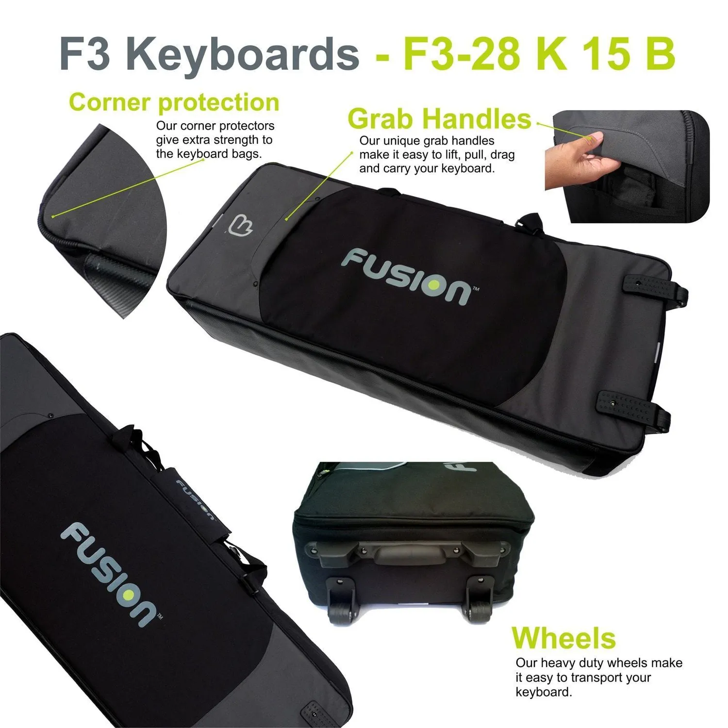 Fusion Bags Keyboard 15 (76-88 keys) gig bag clavier 30 mm