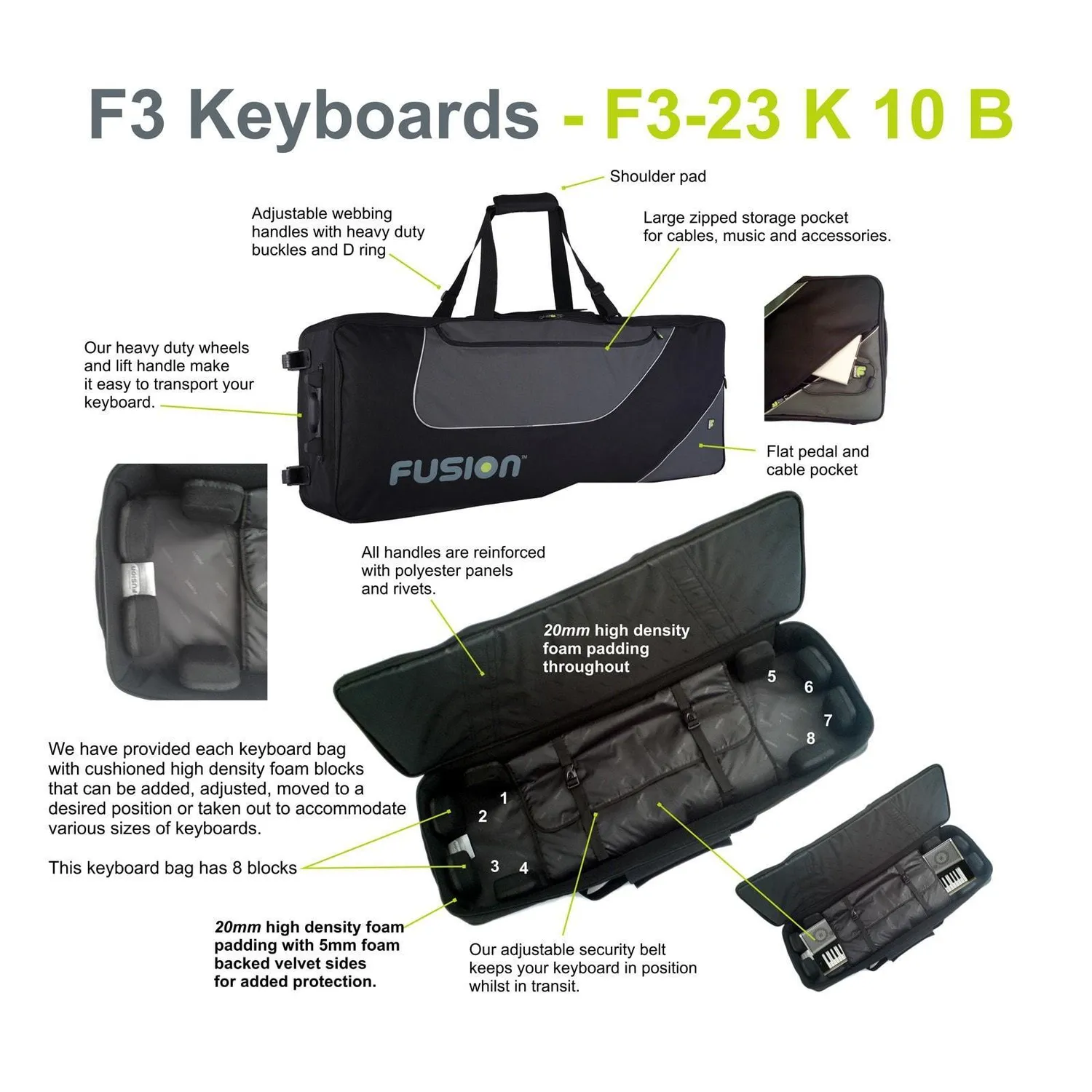 Fusion Bags Keyboard 10 housse clavier 61-76 touches