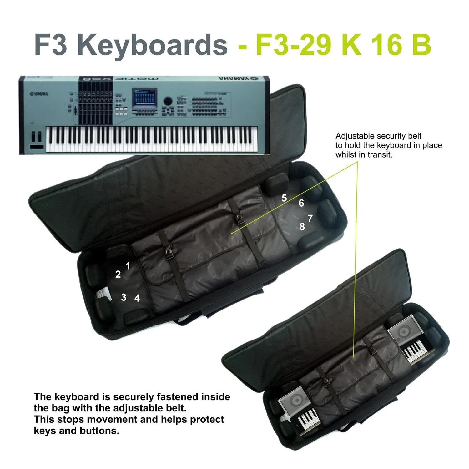 Fusion Bags Keyboard 16 (76-88 keys) gig bag clavier 30 mm