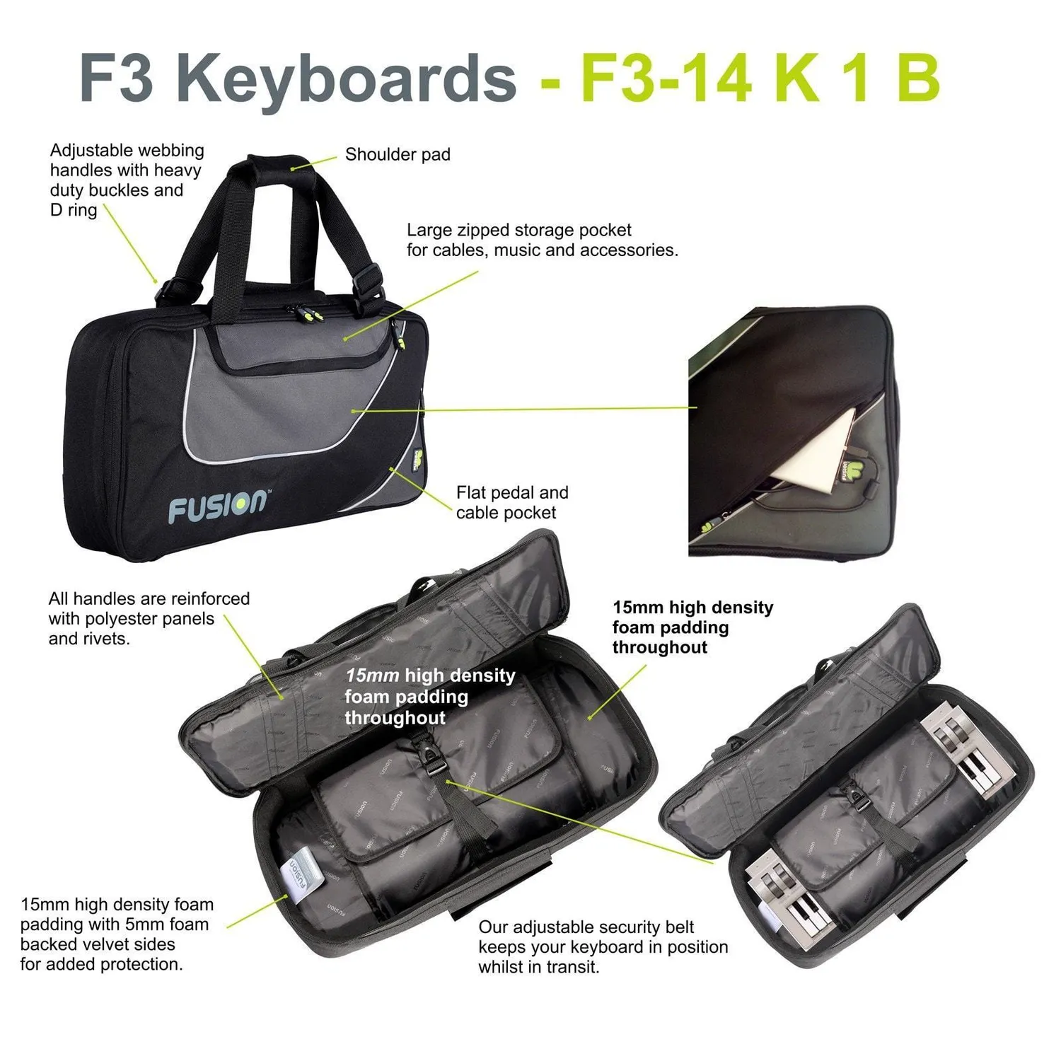 Fusion Bags Keyboard 01 (25-49 keys) gig bag clavier 15 mm