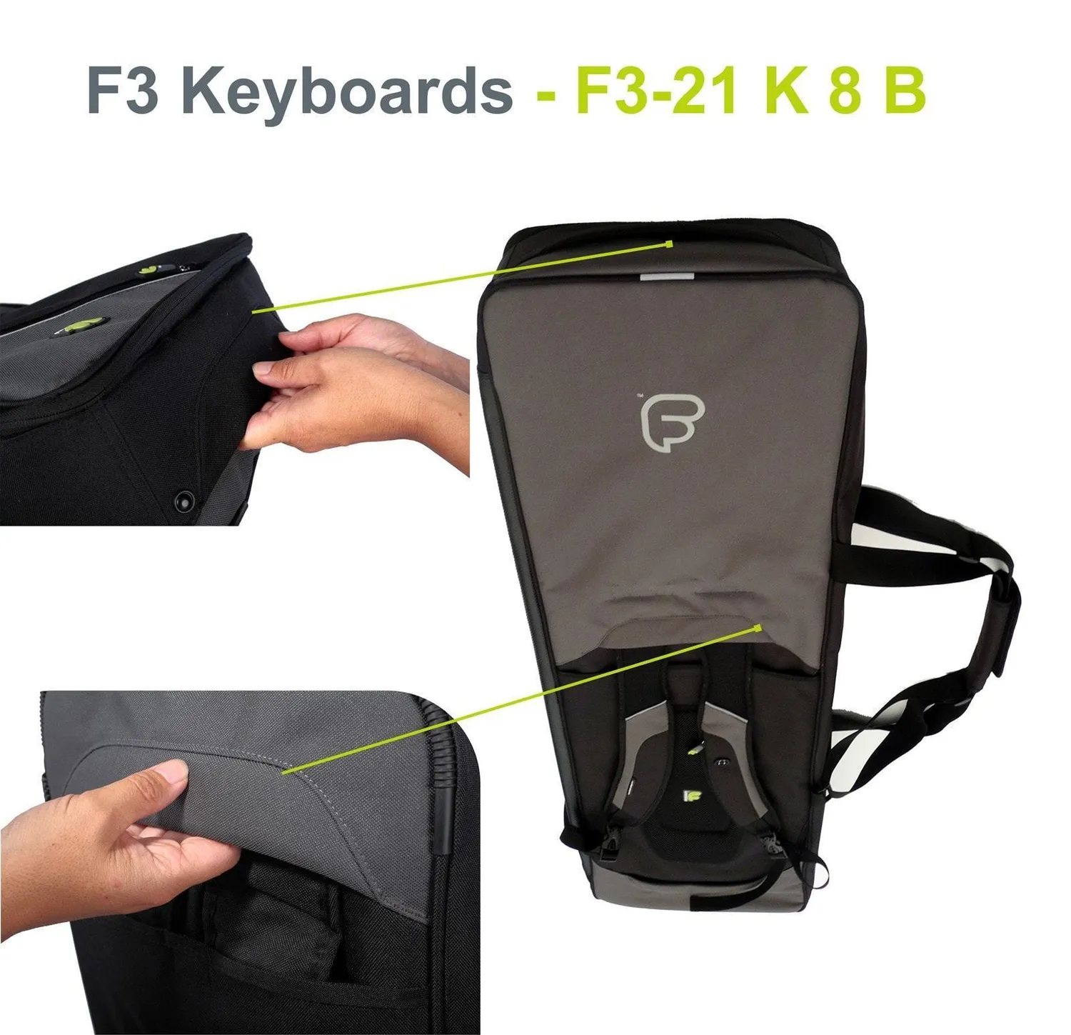 Fusion Bags Keyboard 08 76-88 touches housse clavier noir gris