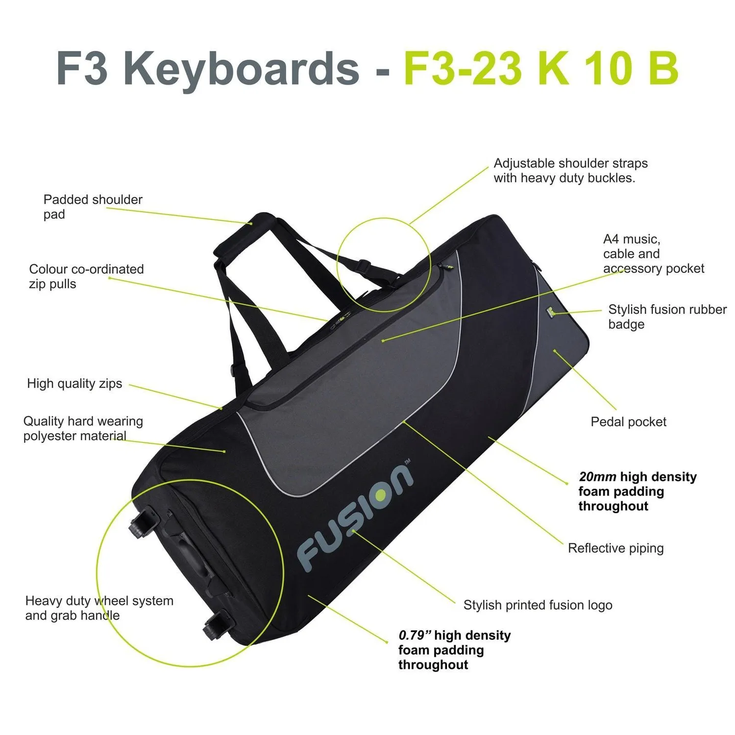 Fusion Bags Keyboard 10 housse clavier 61-76 touches