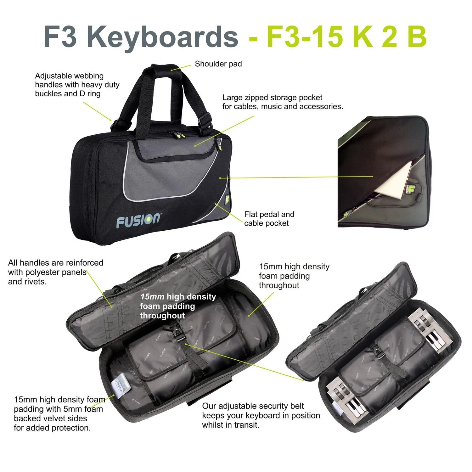 Fusion Bags Keyboard 02 (25-49 keys) gig bag clavier 15 mm