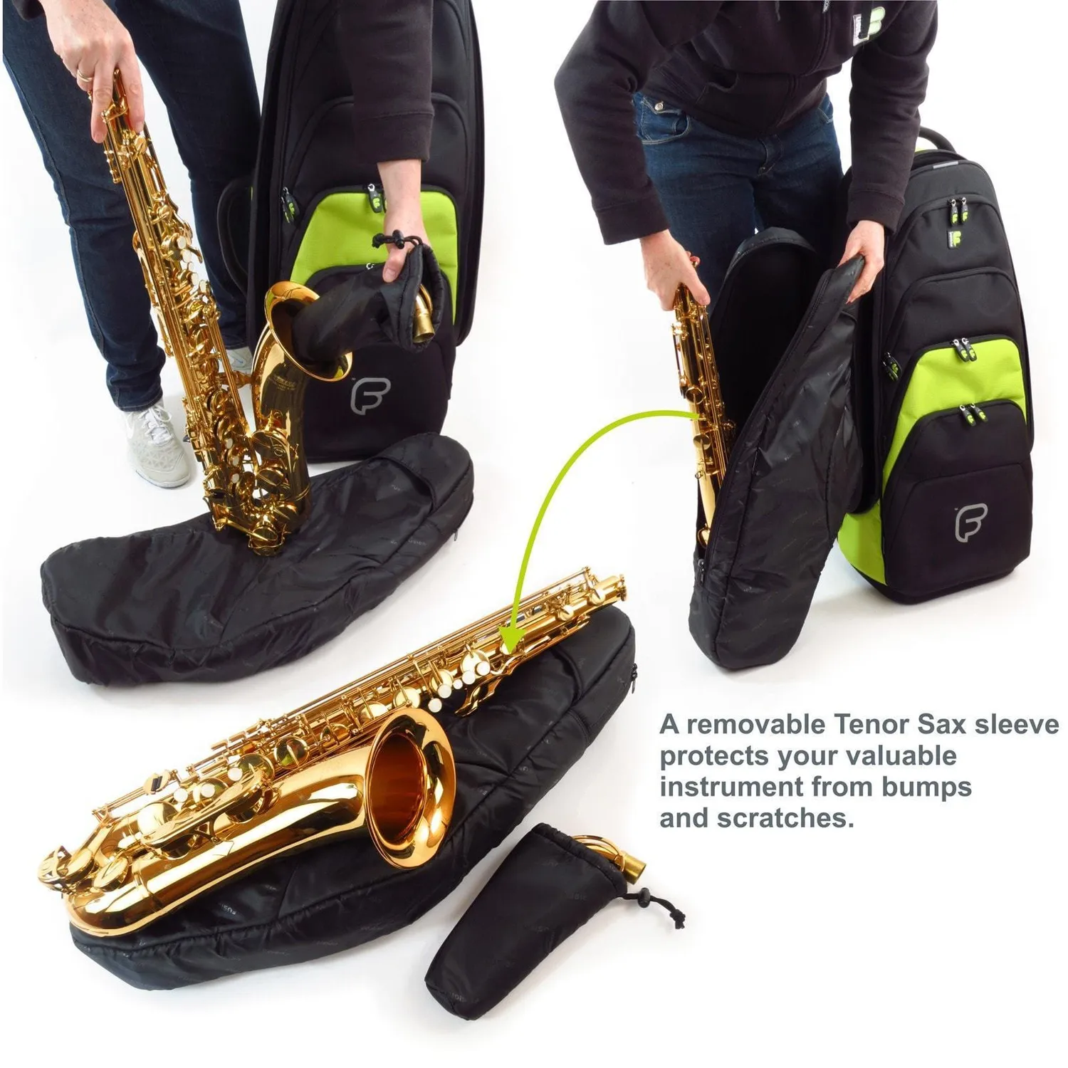 Fusion Bags Tenor Saxophone housse noire avec pochette de bocal