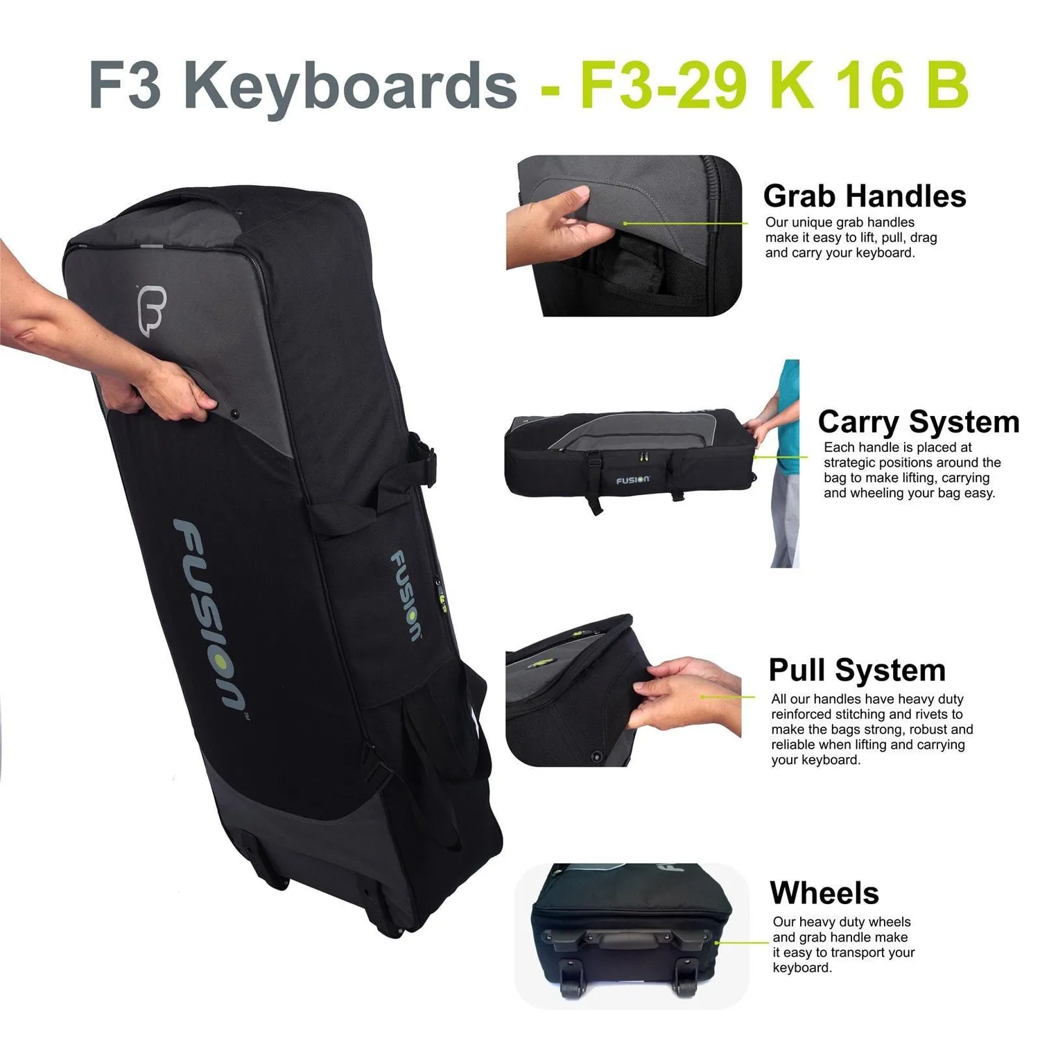 Fusion Bags Keyboard 16 (76-88 keys) gig bag clavier 30 mm